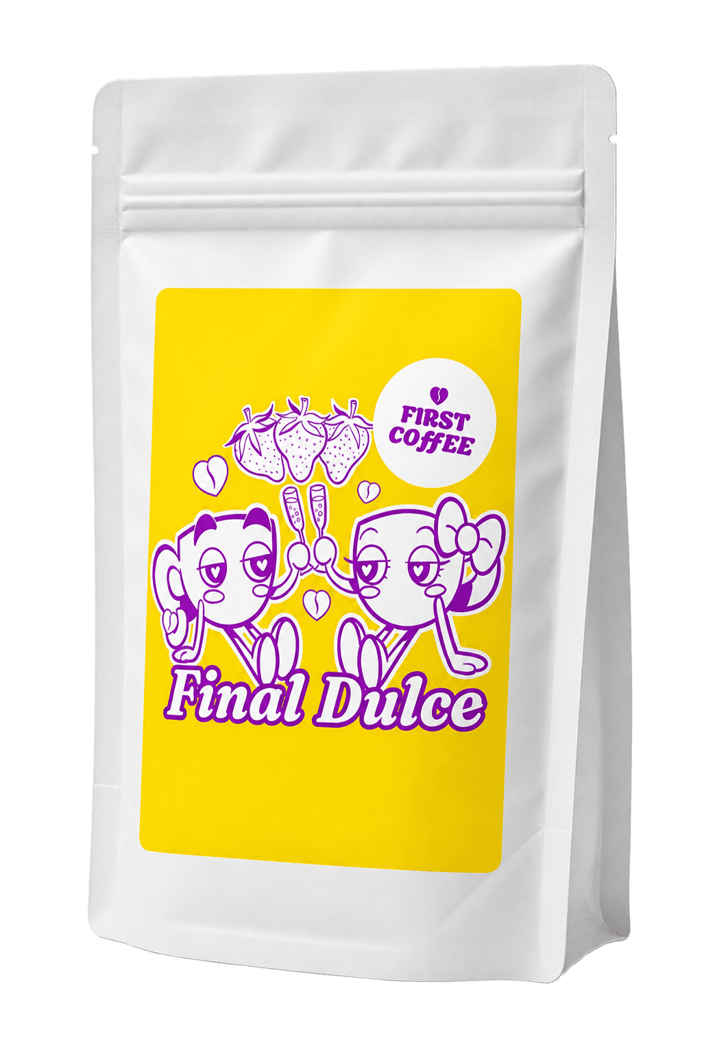 Sobre de 250 g de Final Dulce, con su etiqueta y los Tazis